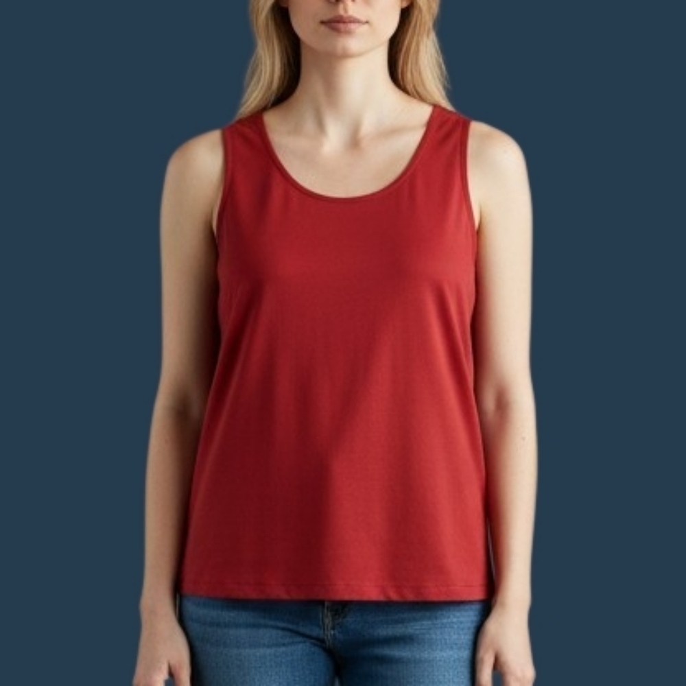 Chico's Cranberry Red Sleeveless Nylon Shell Top Size 3